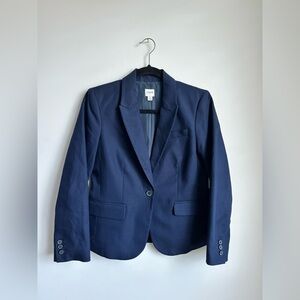 J. CREW Single Breasted Navy Cotton Blazer Jacket Women’s Size 4